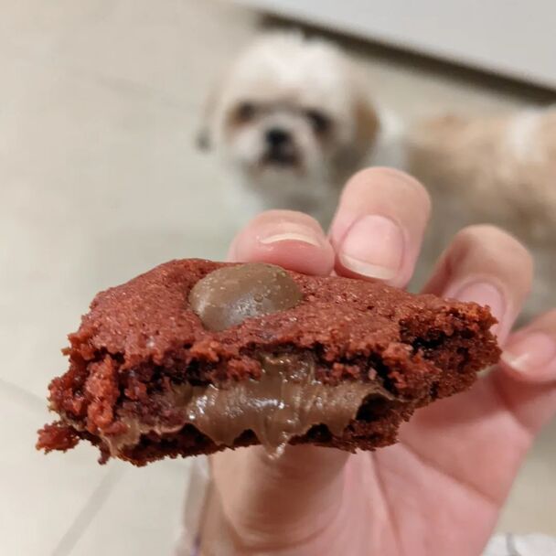 Nutella filled Red Velvet Cookies