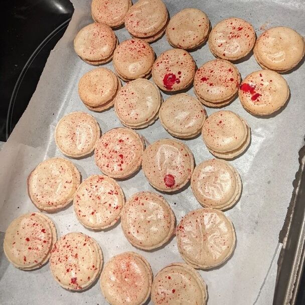 Strawberry and White Chocolate Macaron